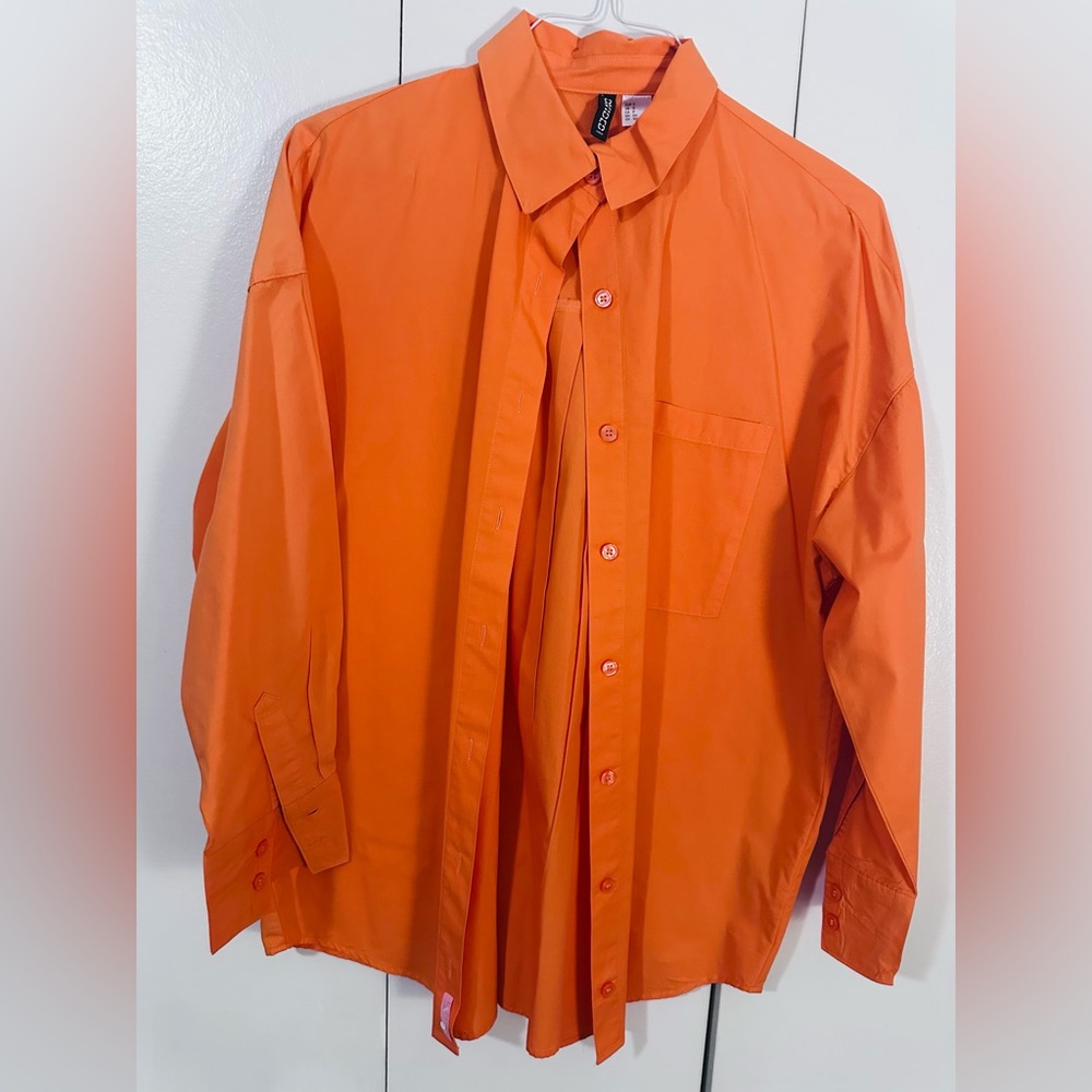 H&M Vibrant Orange Collared Shirt